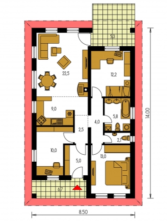 Floor plan of ground floor - BUNGALOW 39